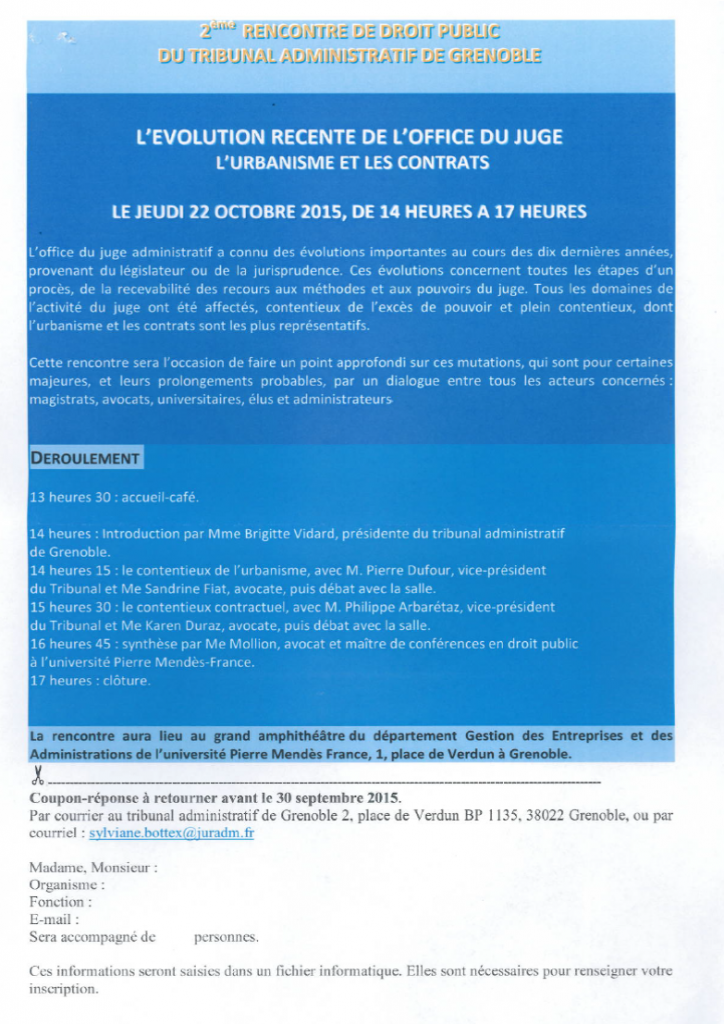 Rencontre de droit public - 22 Octobre 2015